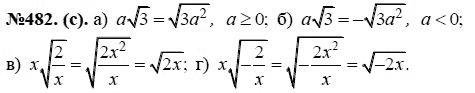 Ответ к задаче № 482 (с) - Ю.Н. Макарычев, гдз по алгебре 8 класс